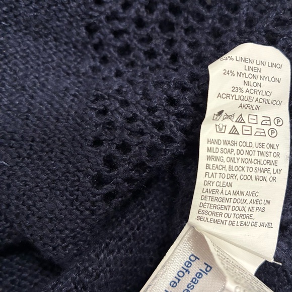 Lucky Brand Navy Crochet Cardigan Size S - Picture 7 of 7
